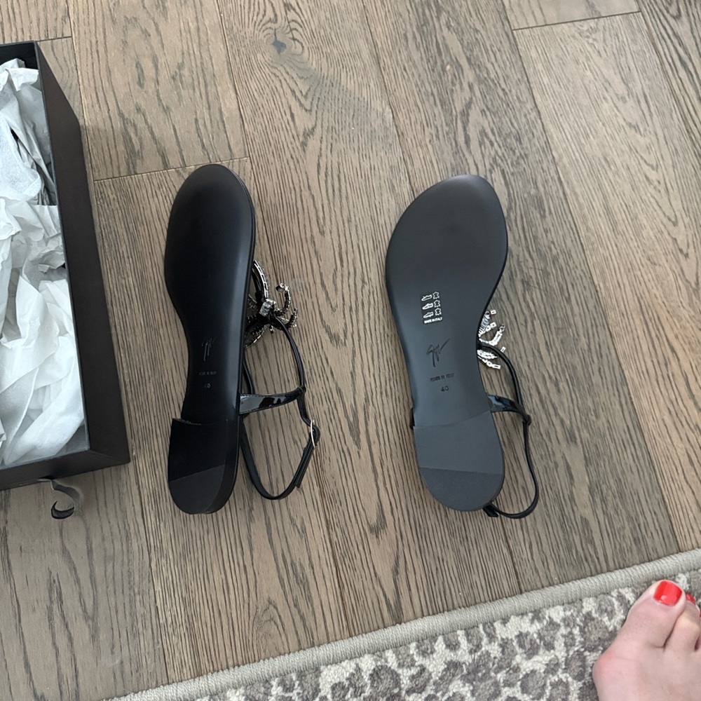 Giuseppe Zanotti Black Crystal Sandals